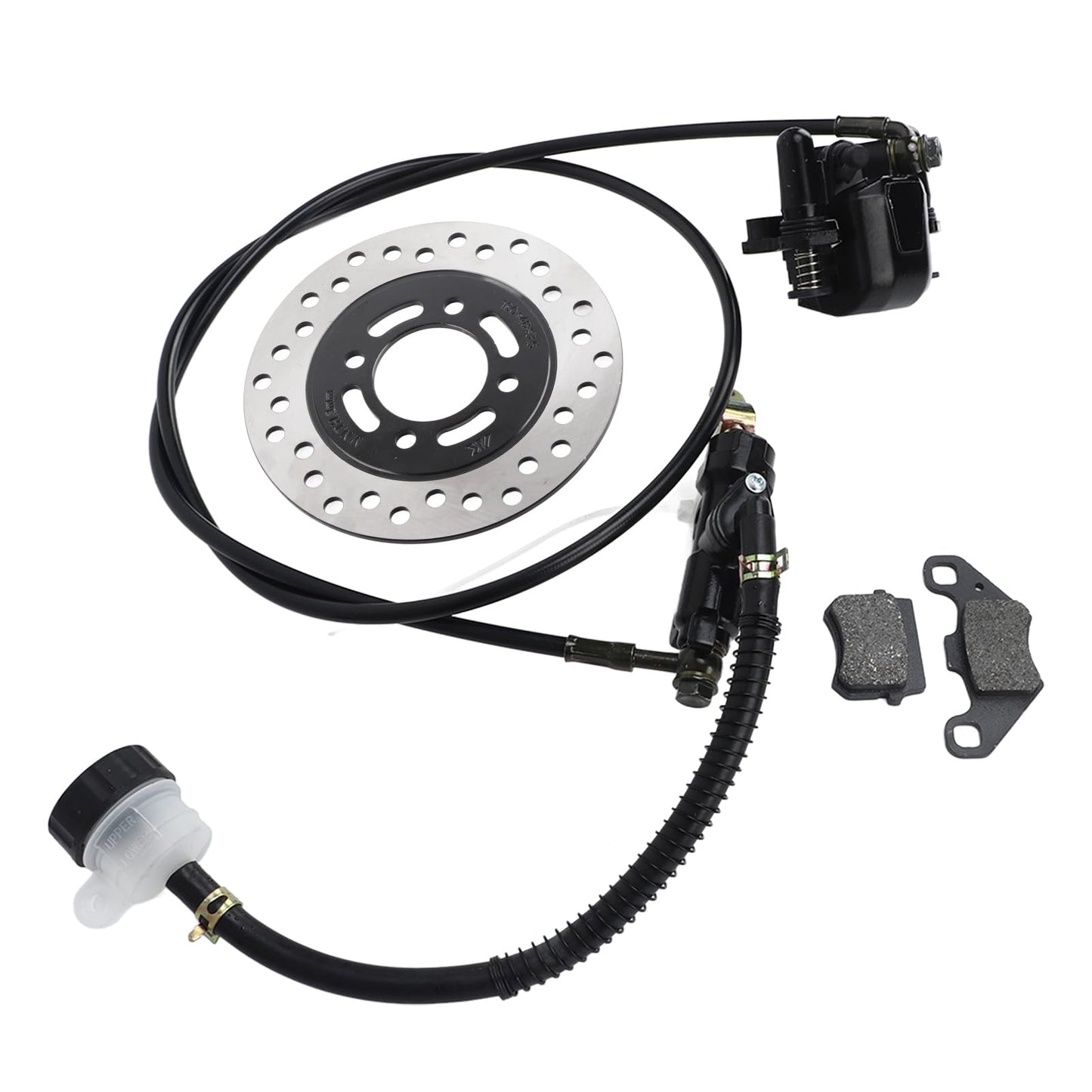 Aramox Hydraulic Disc Brake Kit, Disc Brake Kit Metal Brake Pad-Disc Rotor for 50 110 125 150 200 250 Dirt Bike Quad ATV Go Kart