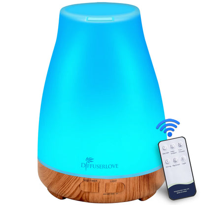 300ml diffuser remote control essential oil diffuser ultrasonic humidifier with 7 color LED, timer setting, auto-off
