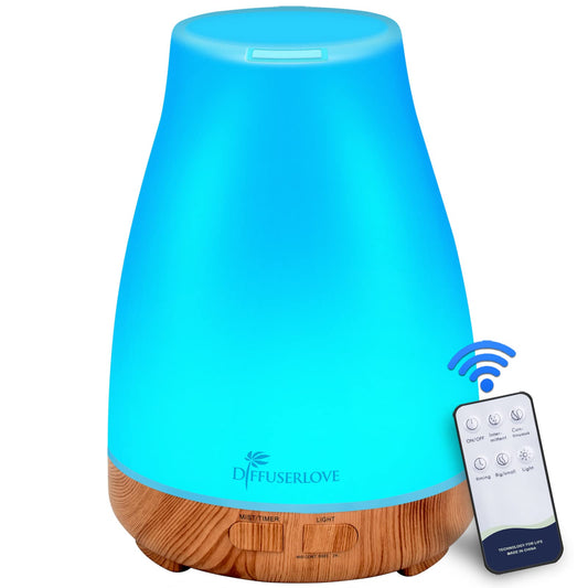 300ml diffuser remote control essential oil diffuser ultrasonic humidifier with 7 color LED, timer setting, auto-off