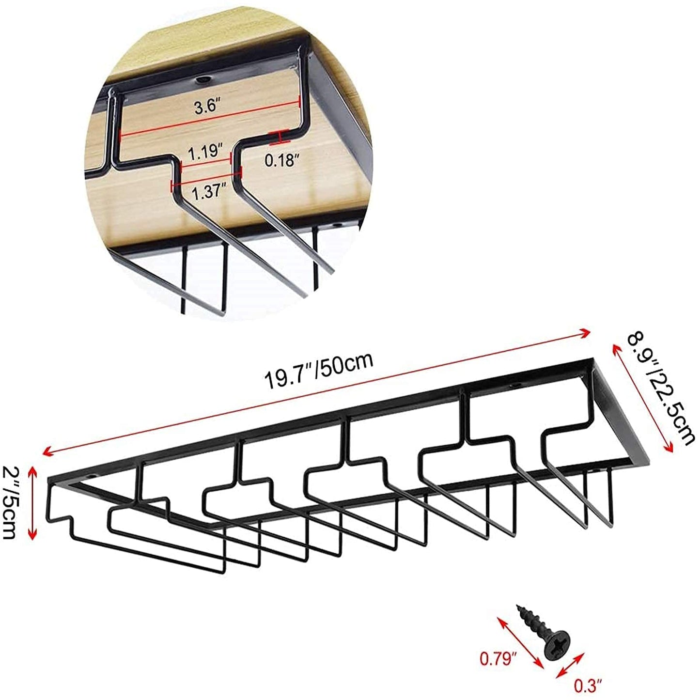 Julymoda Metal Wine Glass Holder Storage Hanging Rack for Home Bar Kitchen Restaurant, 5 rows for 15 glasses.