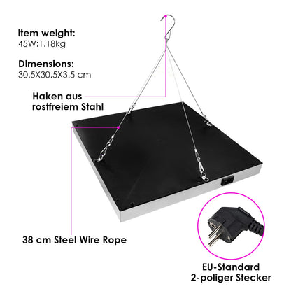 Lospitch 2X45W LED plant light, 225 red & blue LEDs grow lamp, full spectrum plant light for hydroponics, indoor seeding veg flower, grow tent, and greenhouse.