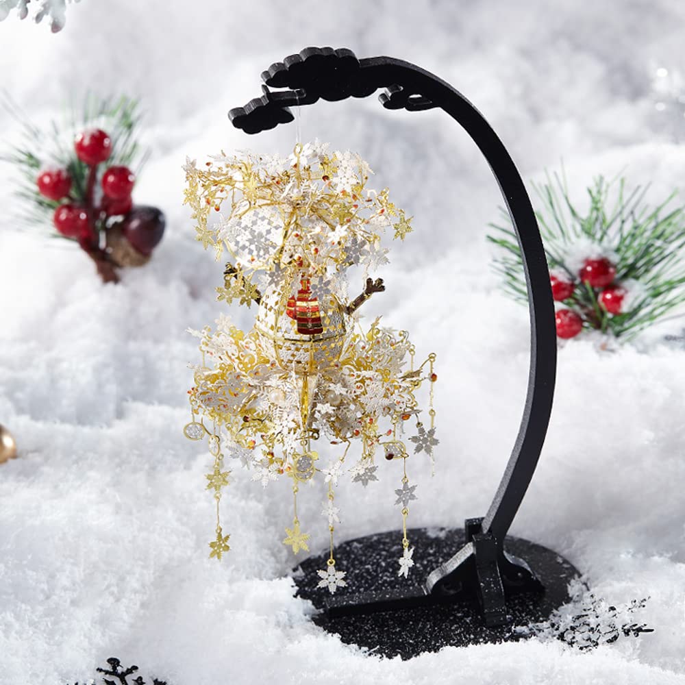 Piececool 3D Puzzle Metal Chandelier Snowman, 3D Metal Puzzle Winter Scene for Masquerade Parties, 340 Stainless Steel, Entire Metal, Birthday Gift, Adult Model Building Kit, 209 Pieces