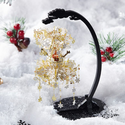 Piececool 3D Puzzle Metal Chandelier Snowman, 3D Metal Puzzle Winter Scene for Masquerade Parties, 340 Stainless Steel, Entire Metal, Birthday Gift, Adult Model Building Kit, 209 Pieces