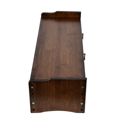 yangsense Monitor Stand, non-absorbent bamboo monitor stand with 3 drawers for studying at home office (walnut finish three drawers with back)