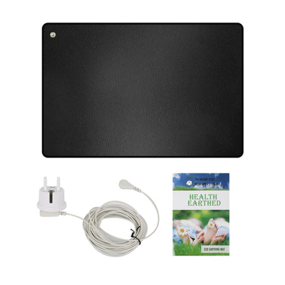 Grounding mat set with EU grounding cable, Grounded mouse pad Grounding pad, Anti-static mat, Grounding mat for under the desk, table, sofa, yoga mat (25*68CM)
