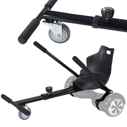 Robway Hoverkart | 𝐃𝐀𝐒 𝐎𝐑𝐈𝐆𝐈𝐍𝐀𝐋 ® - W1 W2 W3 & universal for 6.5" / 8" / 10" Boards - Hoverboard Seat - Hoverseat - Hovercart Seat - Rubber tires - Kids & Adults (Black)