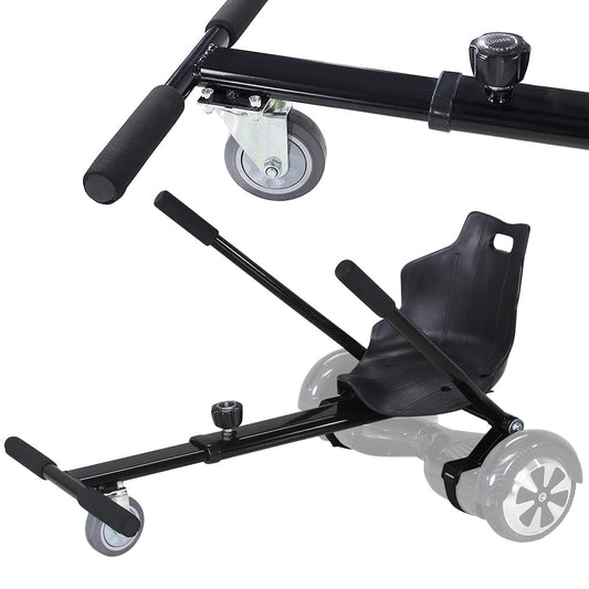 Robway Hoverkart | 𝐃𝐀𝐒 𝐎𝐑𝐈𝐆𝐈𝐍𝐀𝐋 ® - W1 W2 W3 & universal for 6.5" / 8" / 10" Boards - Hoverboard Seat - Hoverseat - Hovercart Seat - Rubber tires - Kids & Adults (Black)