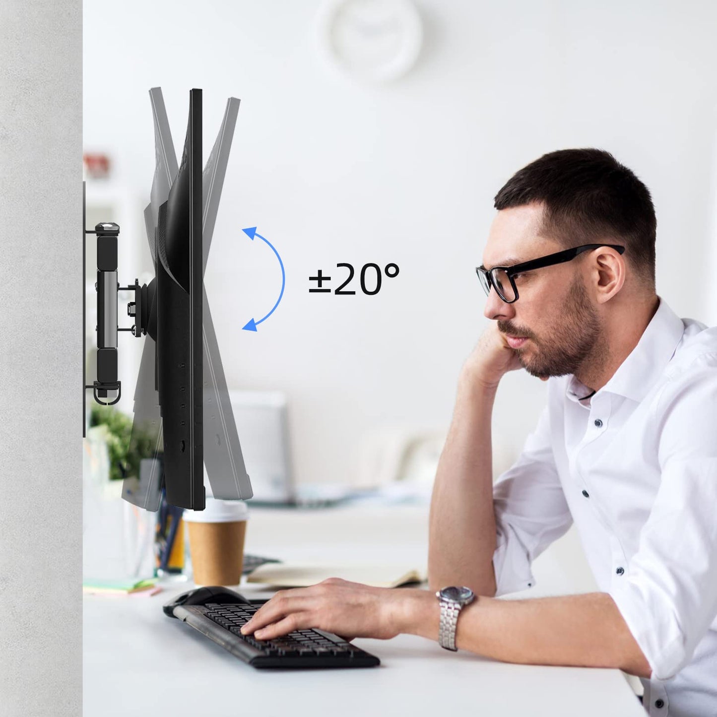 suptek TV wall mount swivel tilt rotation for 15-32 inch flat & curved TVs or monitors, holds up to 13kg. VESA 100x100mm/75x75mm.