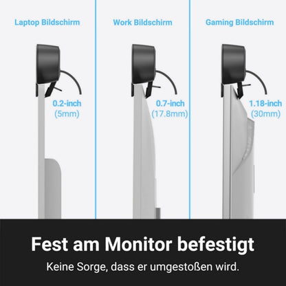 Inwa PC speakers, USB monitor speakers with clip-on, 10W with HD stereo sound, clip onto 0.1-1.1' monitor, for PC monitor, laptop, mobile, desktop, outdoor, plug and play (black)