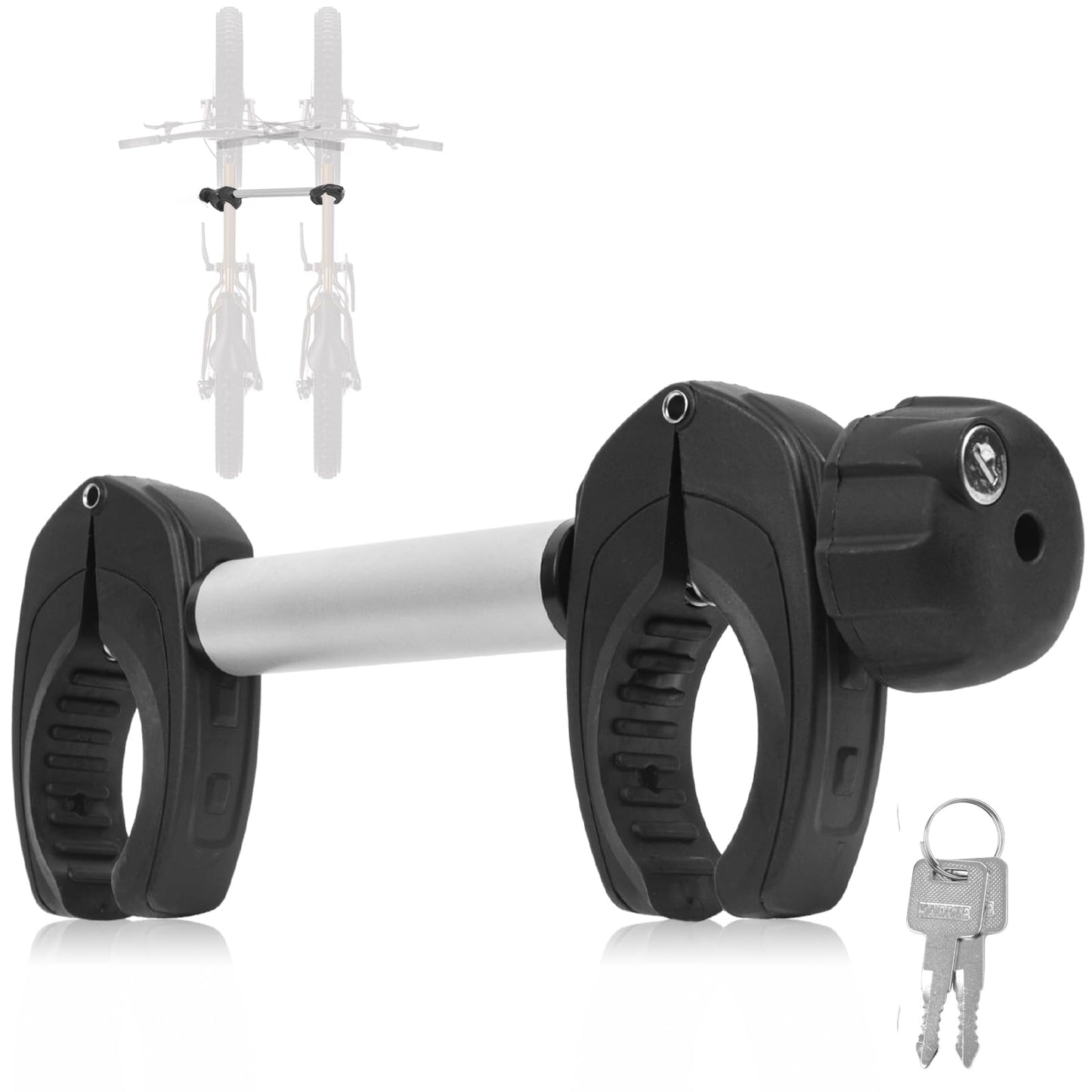Sorlpv Bike Carrier Frame Holder 32CM Length, Universal Short Bike Frame Holder Lockable, Aluminum Frame Holder for Bike Frame Diameter: Ø 3-6cm