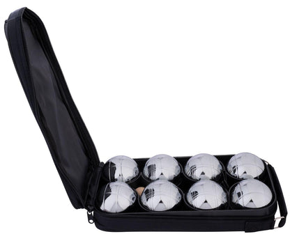 Engelhart - 010203 - Carrying bag with 8 Petanque Boules - Including distance measurer - Practical bag - Outdoor game - Metal boules and wooden cochonnet - Ages 6+