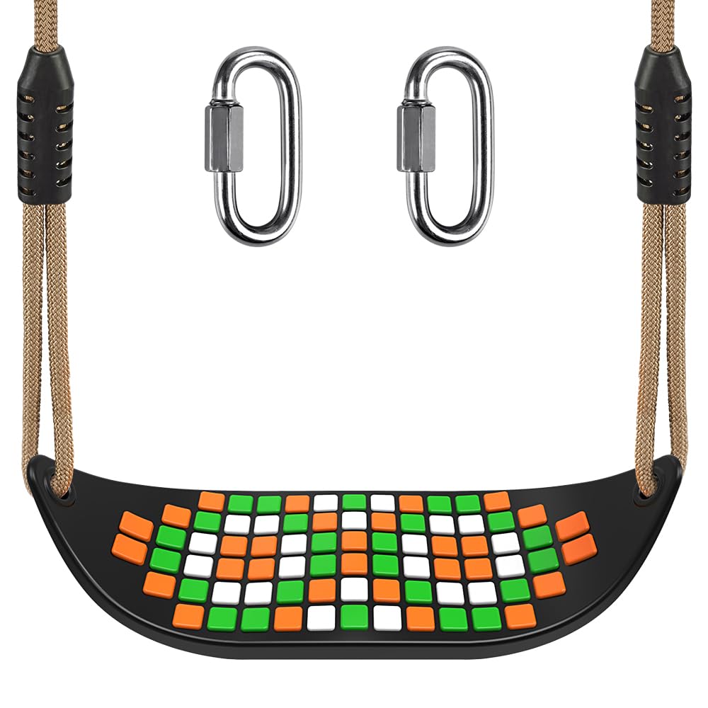 SELEWARE Swing Outdoor Kids Swing Seat - Indoor Adult Swing Board Adjustable Height with Adjustable Rope Garden Kids Swing Non-slip Backyard Garden Swing