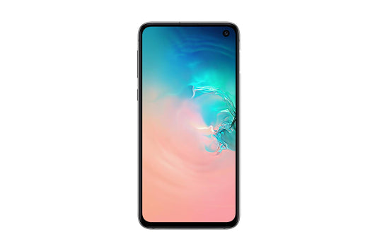 Samsung Galaxy S10e smartphone (128GB internal storage) in white.