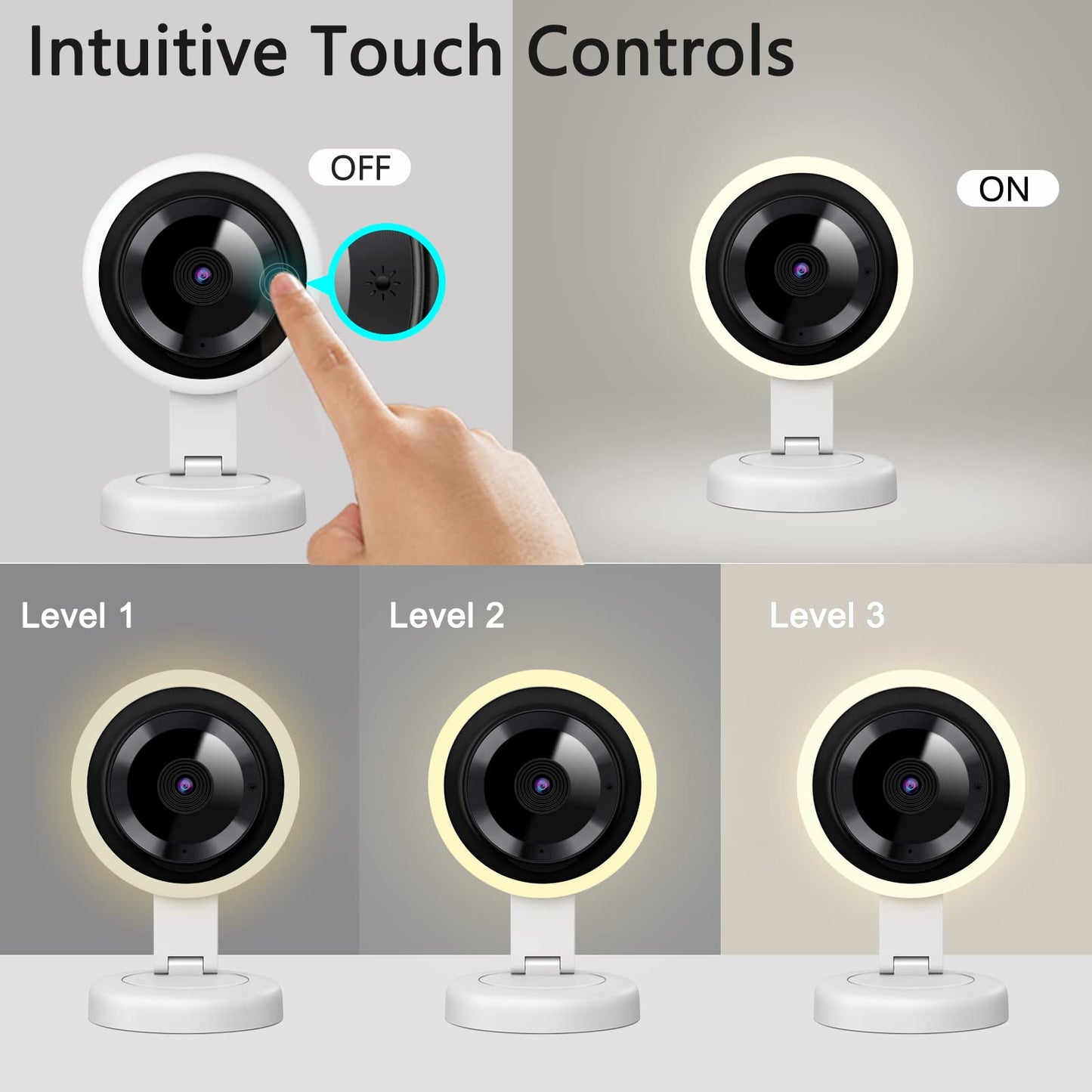 quietbliss Video Baby Monitor with Camera and Audio, 2.4 GHz Digital Wireless Baby Monitor with Night Light, Automatic Night Vision, Touch Control, Two-Way Call, 900 Foot Range, VOX Mode, Lullabies