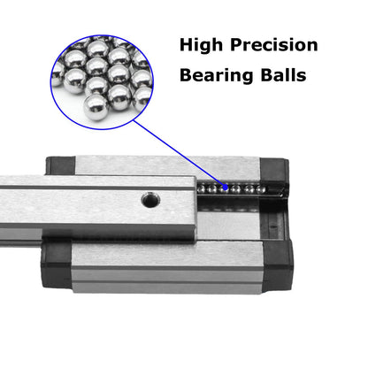 KGTCN MGN12 600mm length miniature bearing steel linear guide rail with 1 piece MGN12H linear slide block, for 3D printer X Y Z axis and CNC machine.