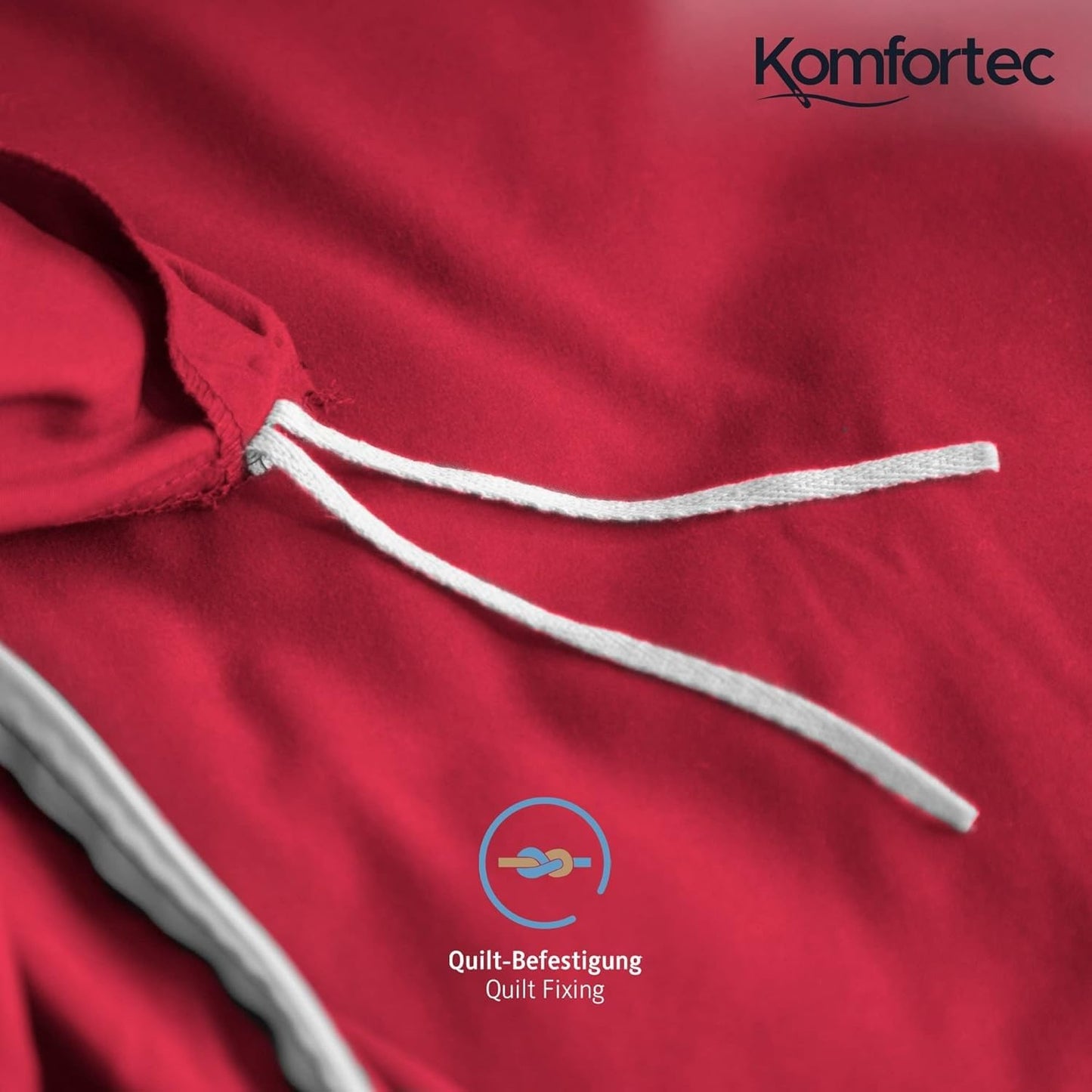 Comfortec Premium bedding set 200x200 with 2 pillowcases 40x80 cm made of brushed microfiber - Red