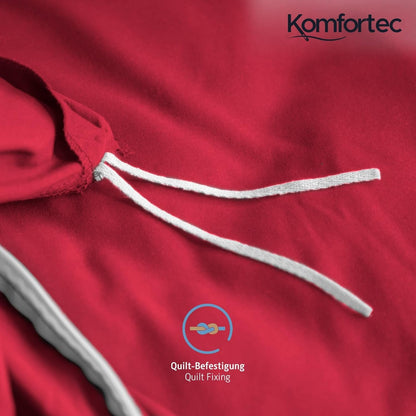 Comfortec Premium bedding set 200x200 with 2 pillowcases 40x80 cm made of brushed microfiber - Red