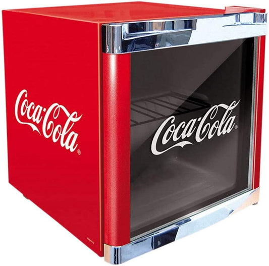 CUBES Coca-Cola Mini Fridge with Glass Door | Beverage Cooler 48L, quiet & energy efficient, ideal for drinks, office & parties | 5-15°C, Red