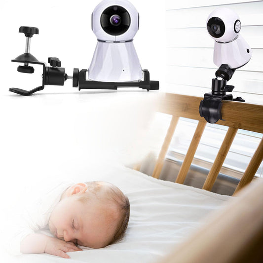 Baby camera monitor holder bracket, 360-degree rotatable adjustable holder, flexible camera stand for crib.