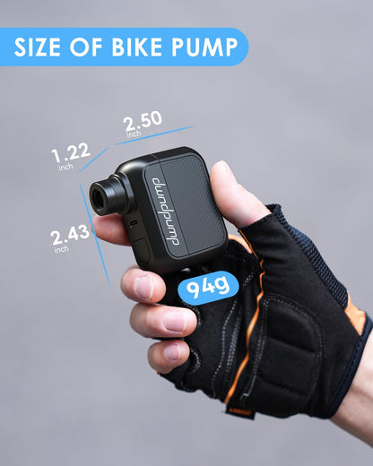 dwndpump Mini Bike Pump, 100 PSI Electric Bike Air Pump, Portable Battery Bike Pump for all valves, Small Bike Mini Pumps for road bikes, with Presta and Schrader Valve (no pressure gauge)