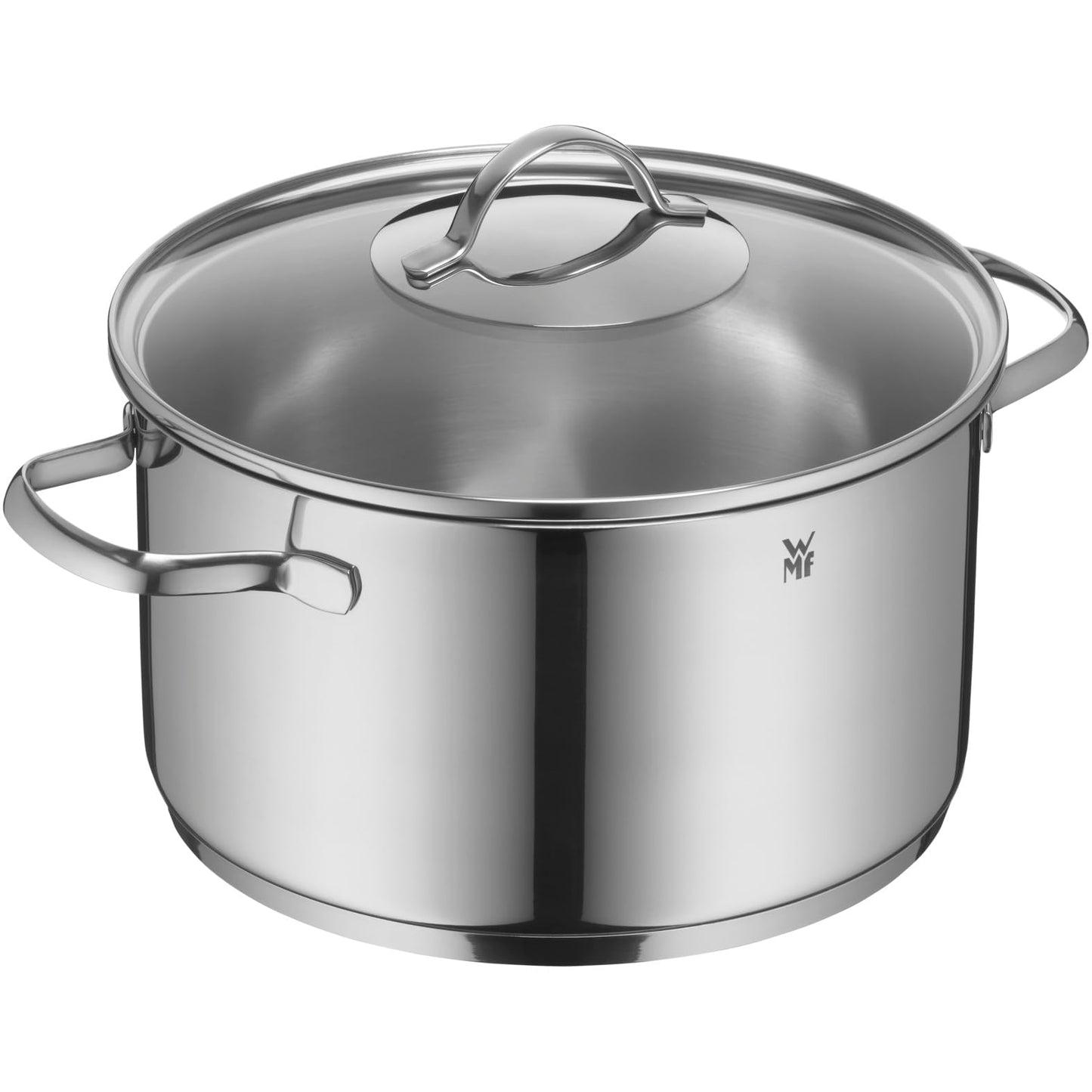 WMF Provence Plus 5-piece Induction Cookware Set, uncoated with glass lids, suitable for all types of stoves, induction pots set, without scaling, polished Cromargan stainless steel.