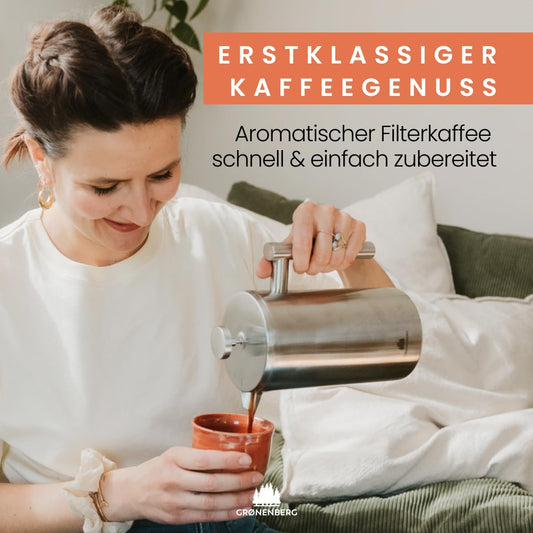 Groenenberg French Press I High-quality French Press with thermal function I Coffee maker available in different sizes 300ml to 1 liter