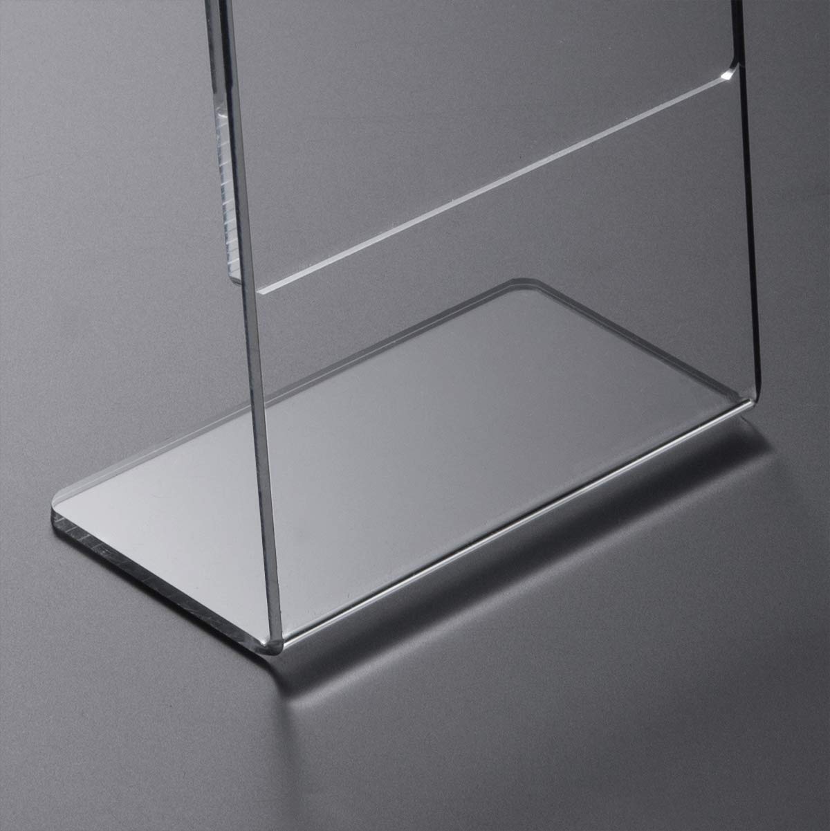 HIIMIEI Tabletop Sign Holder Slanted, 6 Pack Advertisement Display Stand / L-Stand Perfect for cafes, restaurants, exhibitions, offices, promotions, documents - Clear Acrylic (A4)