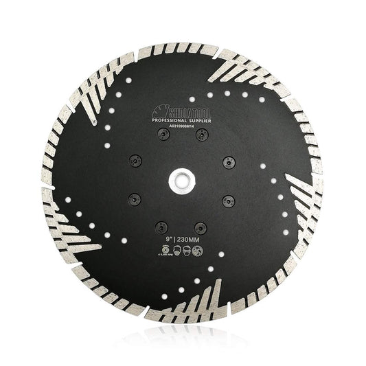 SHDIATOOL 230mm Diamond Cutting Disc with Turbo Sloped Protection Teeth for Concrete Brick Tile Granite Marble Masonry