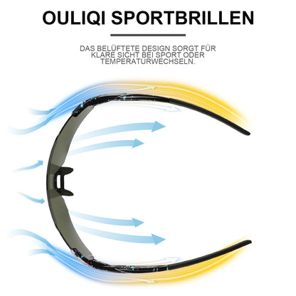 OULIQI Polarized Bike Glasses,Sport Sunglasses Men Women UV400 Sport Goggles Quick Glasses Outdoor Sports Fishing Cycling Running (1 Lens)