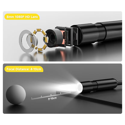 Z35 ILIHOME Endoscope Camera with Light 10m, 1080P HD Inspection Camera, 2.8 Inch IPS Screen Pipe Camera Snake Camera Home Inspection Tool
