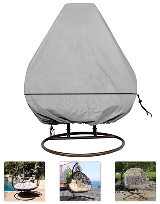 HONCENMAX Cover for Hanging Chair/Swinging Chair/Hanging Basket - Garden Rattan Wicker Hanging Chair Waterproof Furniture Cover - Oxford 210D Fabric Coated with PVC on the Inside, 230*200cm, Gray