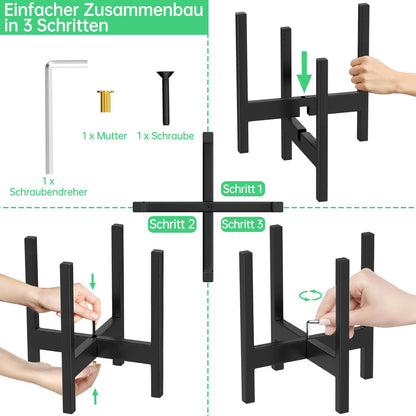 ZMTECH Flower Stand 30cm, Metal Flower Stand Black Plant Shelf 30cm Height for Indoor Outdoor Bedroom Corner Patio