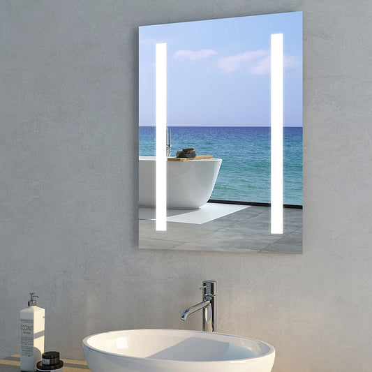 Meykoers LED bathroom mirror 45x60cm illuminated mirror Cold white light Energy-saving IP44