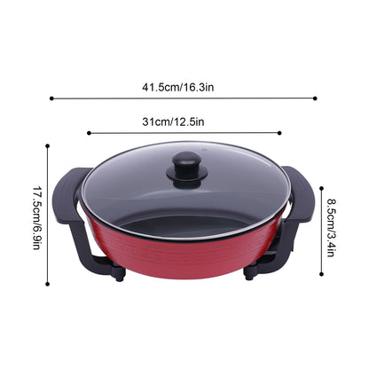 Hot Pot 1300W 220V, Electric Hotpot 6L Twin Cooking Pot Fire Pot Soup Pot with Lid, 2 Chambers Hot Pot Soup Pot Kitchen Cooking Pot for Home, Party, Family Gathering.