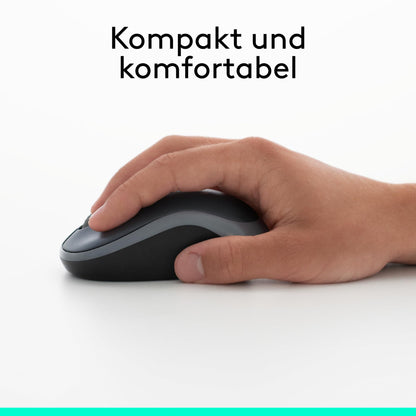 Logitech M185 Wireless Mouse, 2.4 GHz with USB Nano Receiver, 12 Months Battery Life, 1000 DPI Optical Tracking, For Left and Right Handers, Compatible with PC, Mac, Laptop - Red.