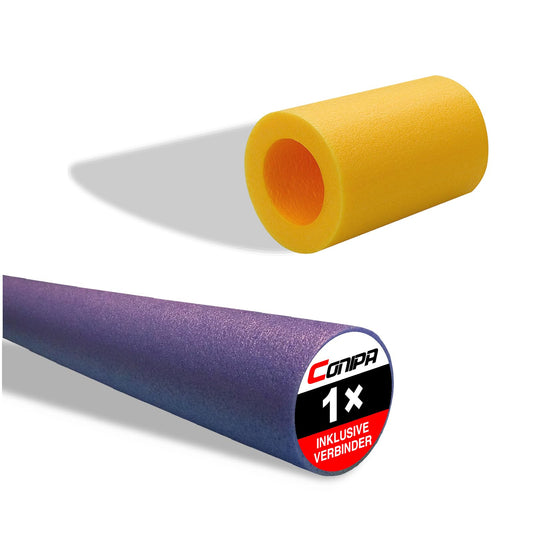 Conipa® - 1 piece Swim noodle (160 x 7 cm) for kids & adults INCL. 1 x hole connector (foam) - Pool noodle set for ages 3-10 (Made in Europe) - Pool water noodle (1 x blue + 1 x connector)