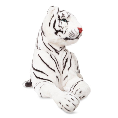 Melissa & Doug 13979 White Tiger Lifelike Plush Toy with Realistic Facial Expression