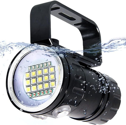 Dive light, IPX8 18000lm Super Bright Dive Light Underwater 300-500m LED Dive Light Dive Light 3 Lighting Modes for Outdoor Sports Diving, Camping, Hiking