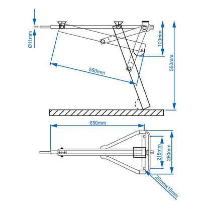 4x PROPLUS stabilizing jack support foot support bracket caravan 19mm crank supports 600kg
