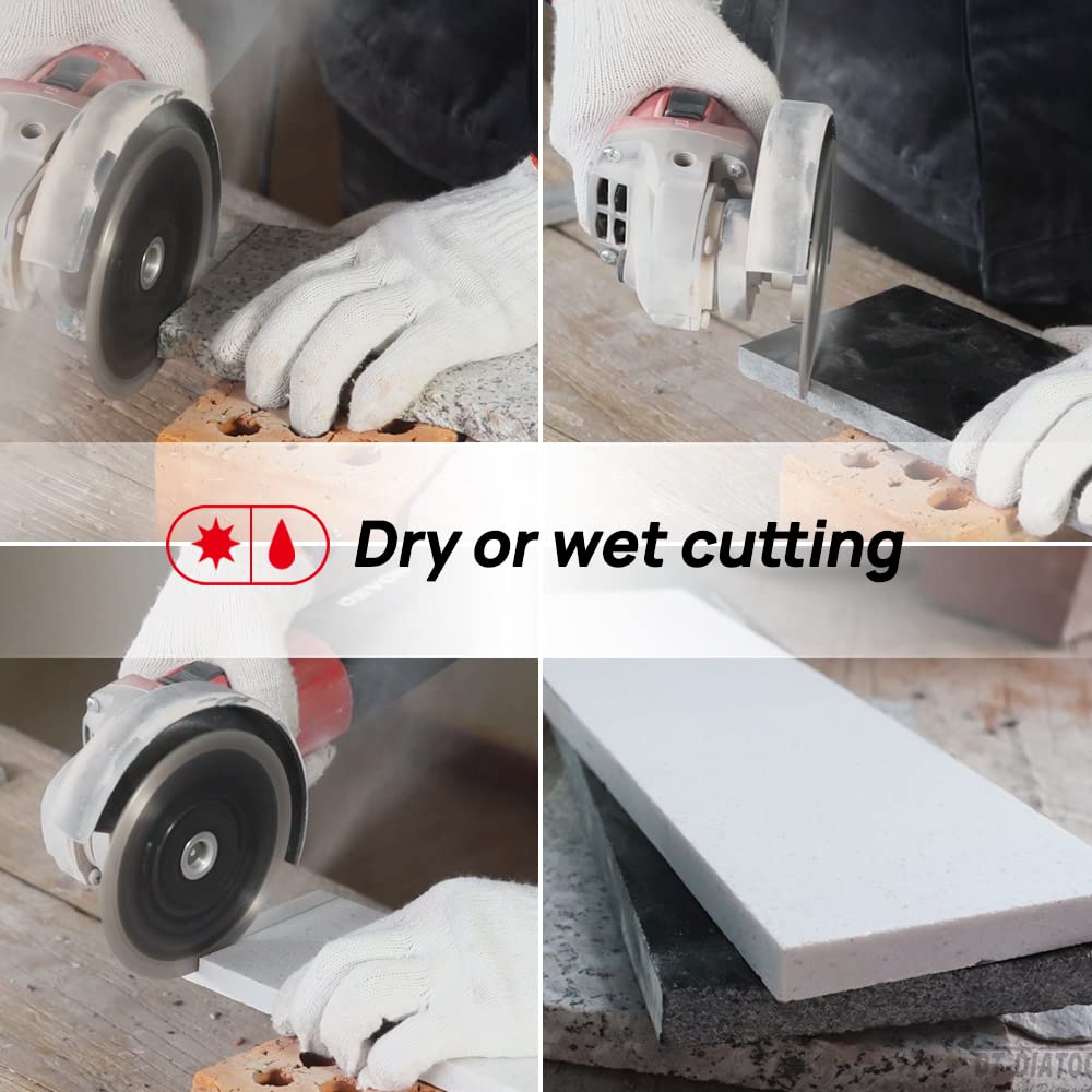 DT-DIATOOL Diamond Cutting Disc 2 pieces 115mm x M14 Turbo Blade with Protective Teeth for Cutting Grinding Granite Marble Concrete Tiles