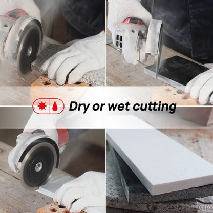 DT-DIATOOL Diamond Cutting Disc 2 pieces 115mm x M14 Turbo Blade with Protective Teeth for Cutting Grinding Granite Marble Concrete Tiles