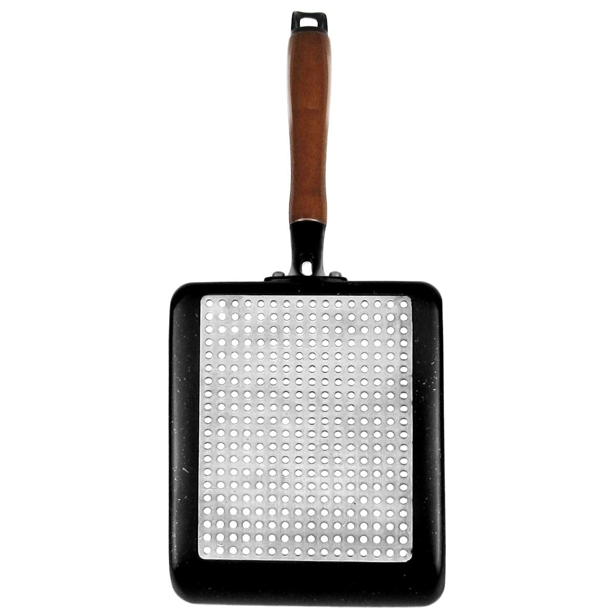 Artcome Japanese omelette pan Tamagoyaki egg pan Rectangular mini frying pan with silicone spatula and brush, black plate (Black)