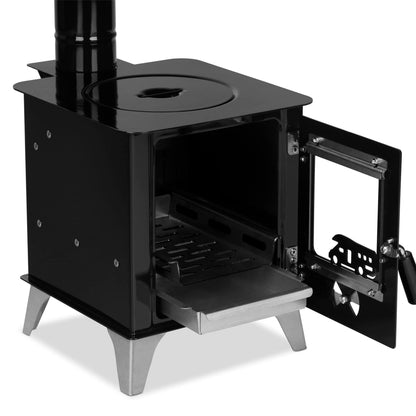 ECOfoxx Outdoor Stove TINY with hotplate, tent stove, patio stove, camping stove, outdoor fireplace, garden stove