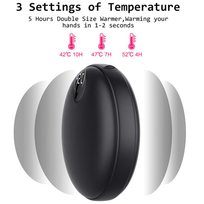EXTSUD 2 in 1 Portable Pocket Hand Warmer Charger, USB rechargeable hand warmer, 2.1A fast charging power bank winter gift for men and women.