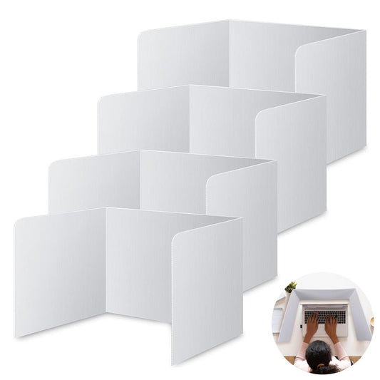DAZZTIME 4 Piece Desk Divider, Foldable Desk Partition, Privacy Desk Panel, Foldable Multi-purpose Partition, U-shaped Joint, Durable for School, Office, Library