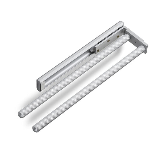 SOTECH 2-piece swivel towel holder TED 2-armed EV1 anodized (aluminum, 325-487 mm, extendable) Telescopic wall towel holder for bathroom or kitchen.