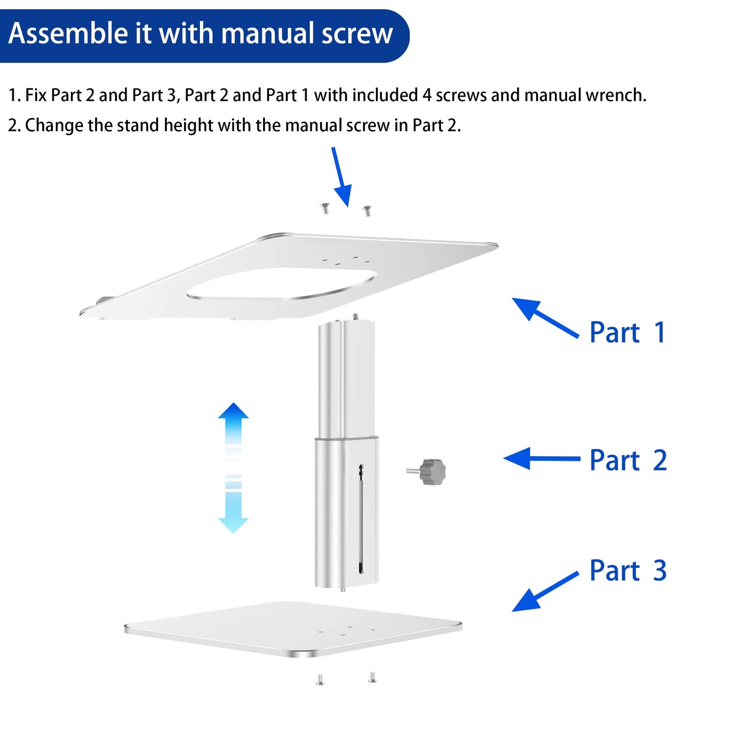 BESIGN LSX6N Laptop Stand, Adjustable Ergonomic Notebook Stand, Laptop Stand Compatible with 10-15.6" Laptops, Silver
