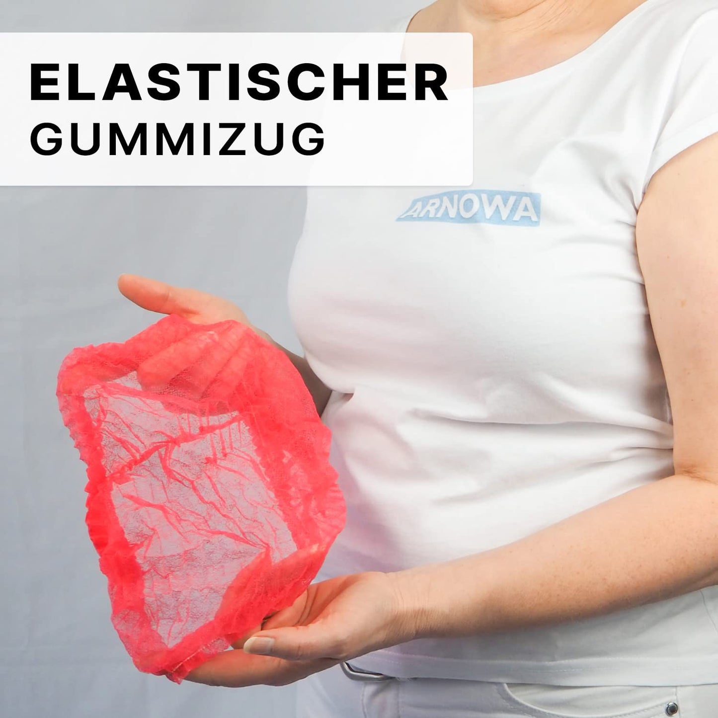 ARNOMED 1000x Disposable Hair Net 52 CM Red, Disposable Head Cover, Cap for Surgery, Gastronomy & Hygiene, Disposable Hair Cap, Disposable Head Cap, Hair Net, Clip Caps, Fabric Hair Protection Cap.