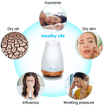 300ml diffuser remote control essential oil diffuser ultrasonic humidifier with 7 color LED, timer setting, auto-off