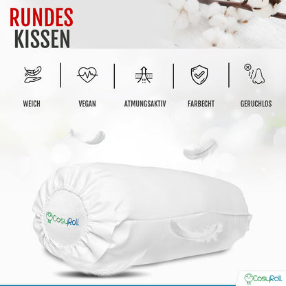 Translate: Original CosyRoll® Side Sleeper & Snuggle Pillow | Better Sleep Pillow | 100% cotton & microfiber filling | 90cm x 30cm | Pillow with Foxglove cover (Color: Red)